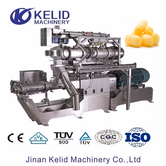 Puff Rice Puffed Corn Chips Curls Stick Fried Bar Snack Coco Pop Cereal Rings Cheese Ball Core Filling Food Extruder Twin Screw Processing Making Machine